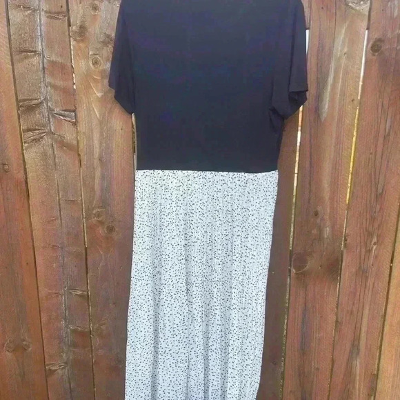 WD.NY Black Pleated Skirt Polka Dot Dress SZ L - Picture 5 of 7